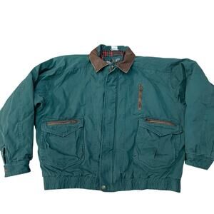 80s 90s VTG Urban Equipment Mens Workwear Bomber Jacket XL Canvas Green Lined